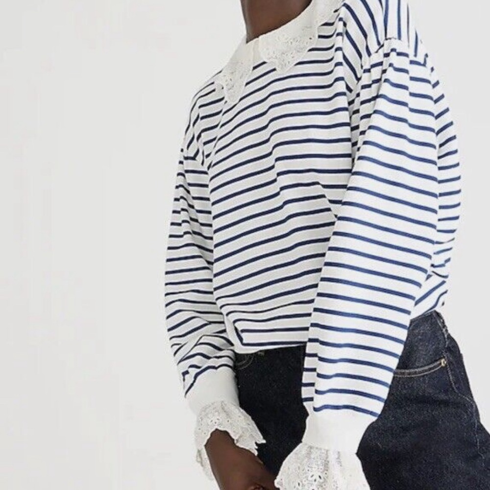 J.Crew Blue and White Striped Top